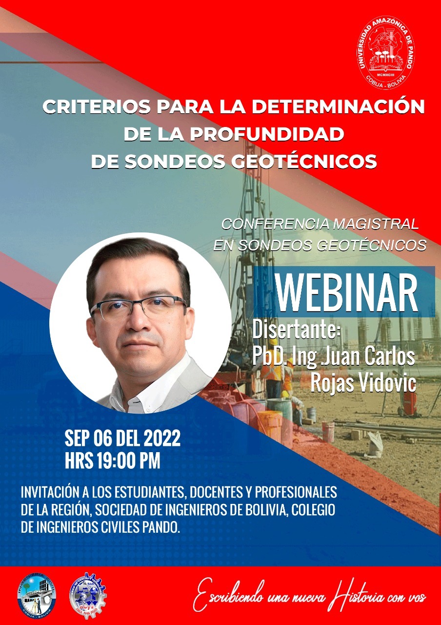 EL WEBINAR :CRITERIOS PARA LA DETERMINACIÓN DE LA PROFUNDIDAD DE SONDEOS GEOTÉCNICOS